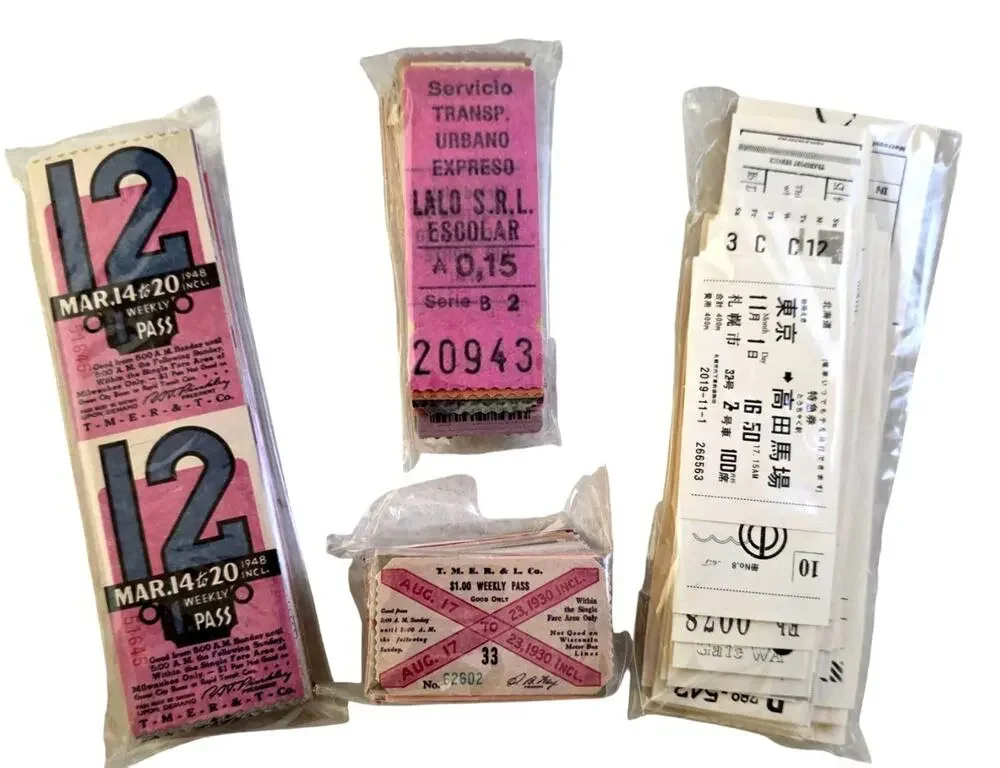 Scrapbook – Vintage Faded Tickets, Numbers, Receipts on Kraft Paper 400 PCS